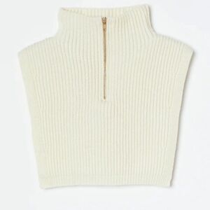 H&M KNIT COLLAR WITH ZIPPER. Ivory. Size S-L NWT